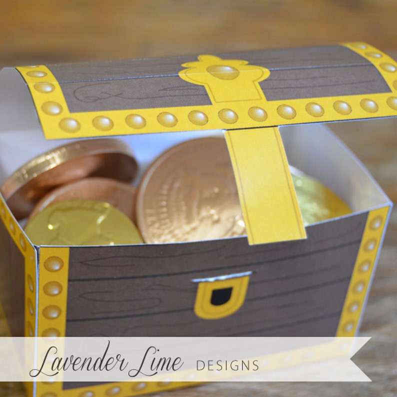 Printable DIY Pirate Treasure Chest Favor Boxes | Etsy