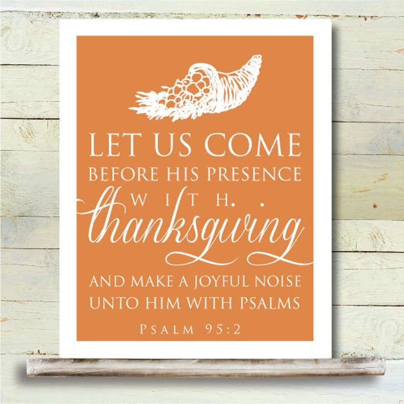 Thanksgiving PRINTABLE 8x10 Art Poster Bible Verse Psalms image 1