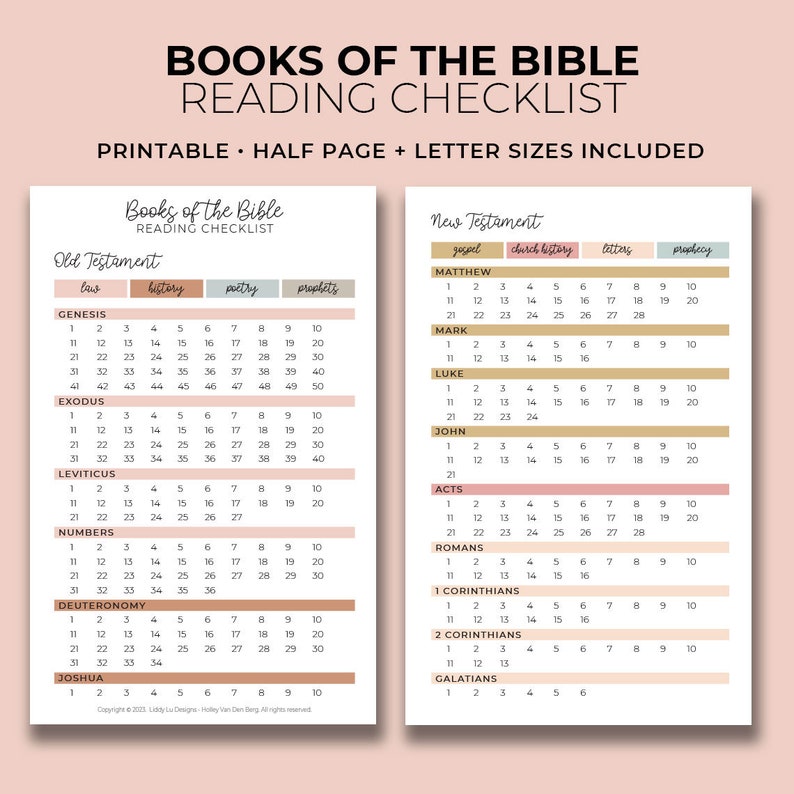 Bible Reading Checklist Bible Study Printables Scripture - Etsy