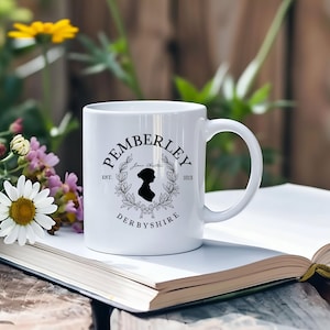 Pemberley of Derbyshire Mug: Jane Austen Coffee Cup