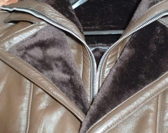 Handmade Men’s Shearling Coat | Genuine Sheepskin Leather Jacket with Fur Collar