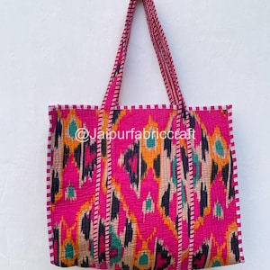 Bomullsvadderad tygväska: Stor reseväska med axelrem