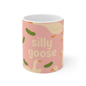 Silly Goose Coffee Cup, Playful Ceramic Mug for Animal Lovers, Funny Gift for Friends, Unique Kitchen Decor