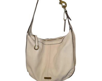レディース Coach Hobo Bag Cream Leather Braided Y2K