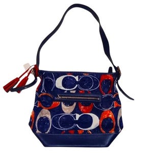 Coach Scribble Signature Swingpack Crossbody Bag – Canvas & Leather – Rare Y2K