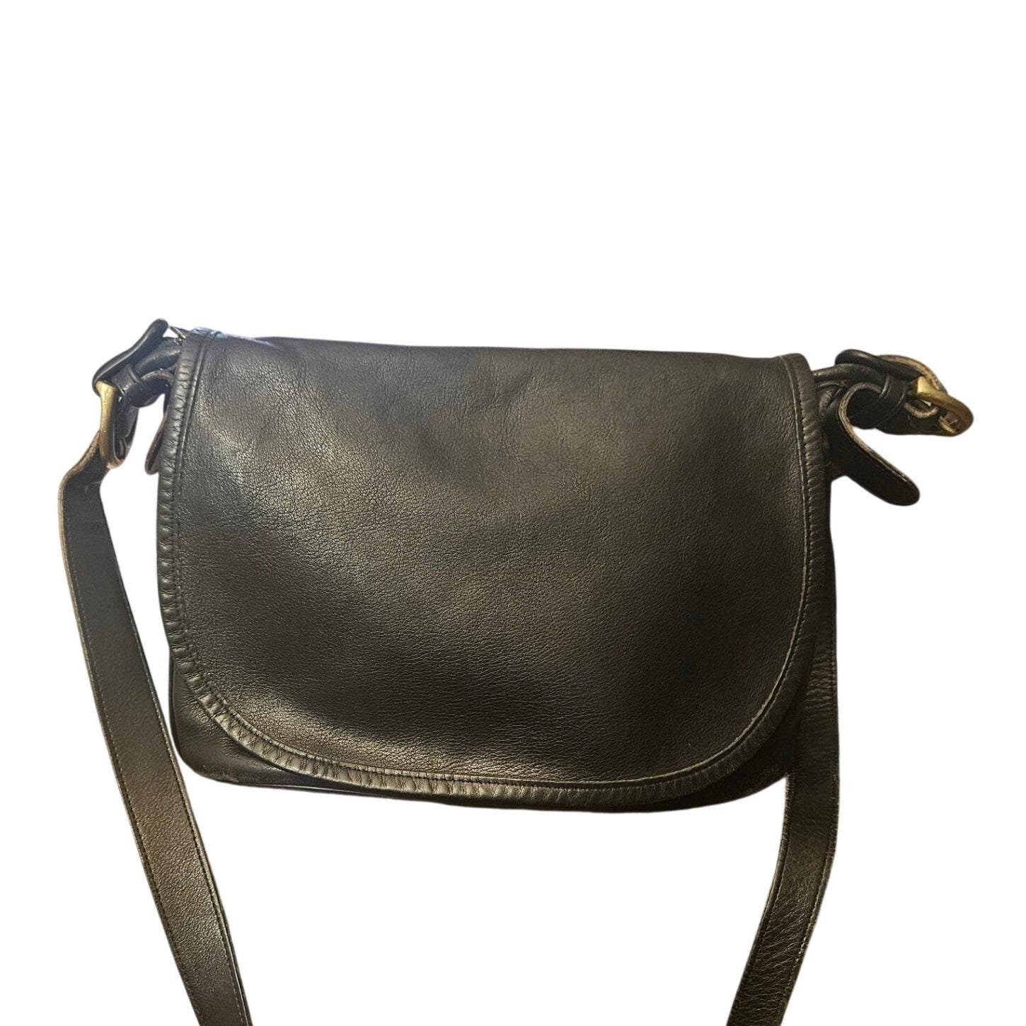 バッグ Old Coach Black Glove-Tanned Leather Bag Vintage Coach Fletcher Black Glove Tanned Leather Crossbody Bag - Etsy