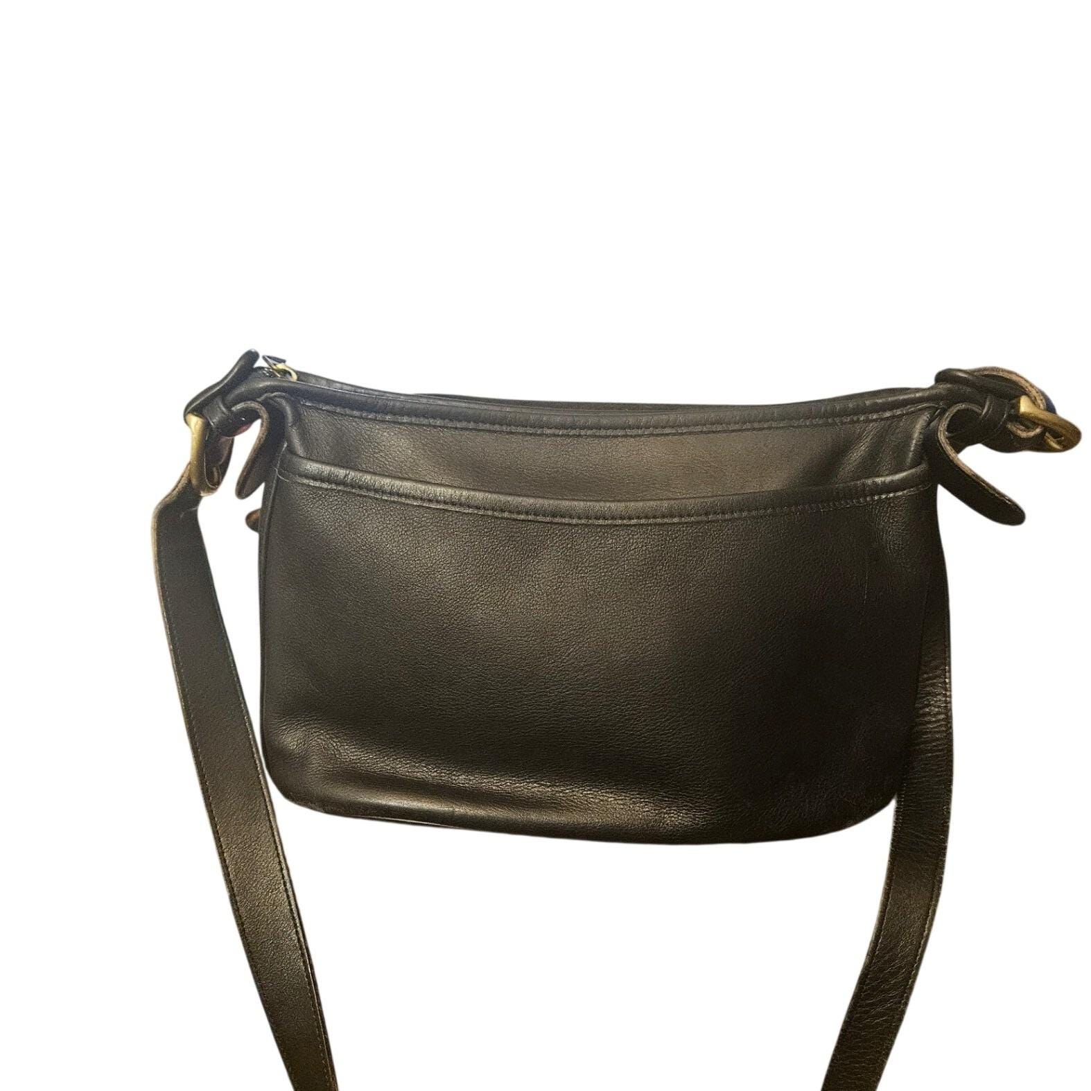 Vintage Coach Fletcher Black Glove Tanned Leather Crossbody Bag - Etsy