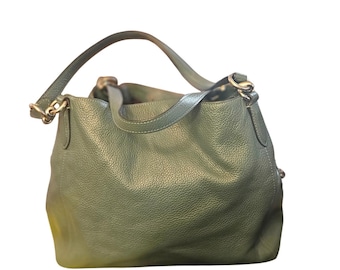 Coach Pebbled Leather Hobo Bag Teal Blue Shoulder Bag Triple Compartment