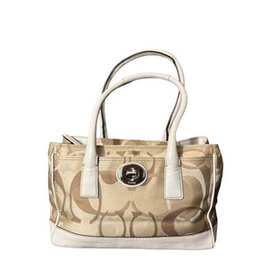 Bolso de mano Coach Satchel con cierre de giro y estampado exclusivo, bolso de diseñador