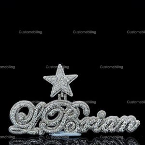 Custom Letter VVS Moissanite Pendant, Silver Hip Hop VVS Moissanite Pendant, D Color Moissanite Pendant, VVS Moissanite Custom Pendant