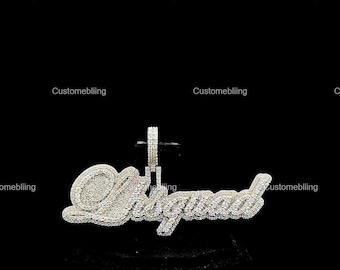 Aangepaste Iced Out-naamhanger, VVS Moissaniet, hiphopsieraden