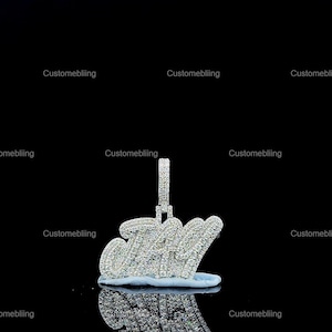 VVS Moissanite Custom Letter Pendant Custom Letter Name VVS Moissanite Pendant, Silver Hip Hop VVS Moissanite Pendant