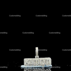 Colgante de moissanita VVS con letra personalizada, colgante de moissanita VVS de hip hop de plata, colgante de moissanita de color D vvs, colgante personalizado de moissanita VVS