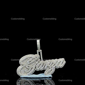 Pingente de hip hop de moissanite VVS personalizado, pingente de hip hop de moissanite personalizado, pingente de moissanite com nome personalizado unissex, joias de hip hop