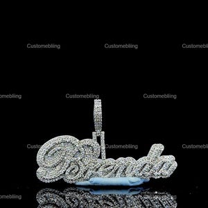 Colgante de moissanita VVS personalizado de Hip Hop, colgante de moissanita personalizado de Hip Hop, colgante de moissanita con nombre y letra personalizado unisex, joyería de Hip Hop