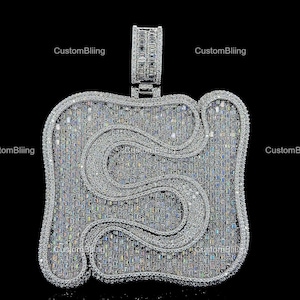 Custom Moissanite Pendant, Men&#39;s Jewelry, Rapper Men&#39;s Pendant, 925 Sterling Silver Hip Hop Moissanite Pendant, Iced Out Diamond Pendant
