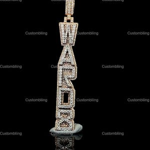Custom Fully Iced Letter Pendant Round Moissanite Pendant Initial Letter Pendant Rapper&#39;s Hip Hop Jewelry Iced Pendant For Men