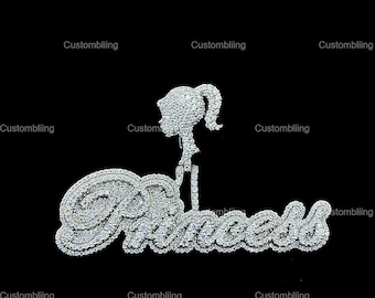 Iced Out Custom Name Pendant, VVS Moissanite, 925 Sterling Silver