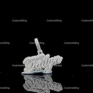 Colgante de moissanita VVS con letra personalizada y nombre personalizado. Colgante de moissanita VVS con letra personalizada y nombre personalizado. Colgante de moissanita VVS de plata estilo hip hop.
