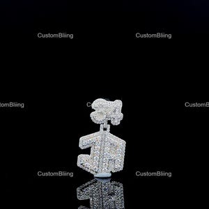 Pingente de hip hop de moissanite VVS personalizado, pingente de hip hop de moissanite personalizado, pingente de moissanite com nome personalizado unissex, joias de hip hop