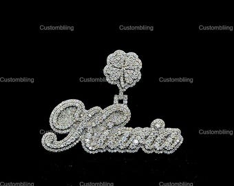 Custom VVS Moissanite Letter Pendant, Sterling Silver, Hip Hop Style