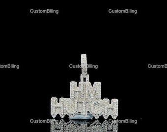 Custom Letter VVS Moissanite Pendant, Sterling Silver Hip Hop Jewelry