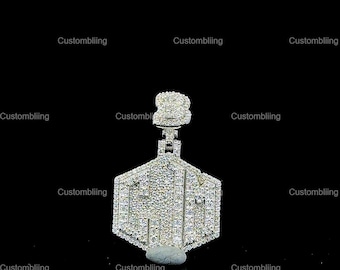 Custom VVS Moissanite Letter Pendant, Sterling Silver, Hip Hop Jewelry