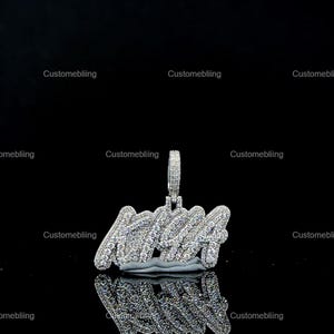 Pingente de hip hop de moissanite VVS, pingente de moissanite com nome de letra personalizado, pingente personalizado de moissanite VVS, pingente de hip hop de moissanite personalizado