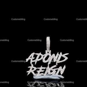 Pingente de Hip Hop com Letra Personalizada Iced Out, Pingente de Moissanite VVS com Fiança Personalizada, Placa de Identificação Personalizada, Joia de Hip Hop Brilhante, Pingente de Luxo
