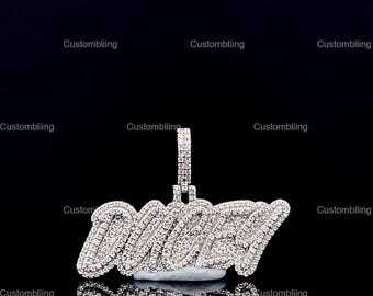 Custom Letter Moissanite Pendant, 925 Sterling Silver Hip Hop Jewelry