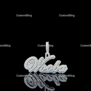 VVS Moissanite Custom Pendant for her, Custom Moissanite Pendant for Girlfriend, 925 Sterling Silver Hip Hop VVS Moissanite Letter Pendant