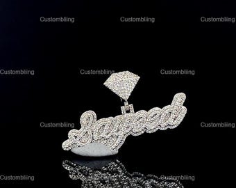 VVS Moissanite Custom Letter Pendant, Sterling Silver, Hip Hop Style