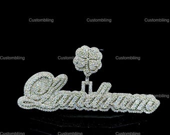 Custom VVS Moissanite Letter Pendant, 925 Sterling Silver Hip Hop Jewelry