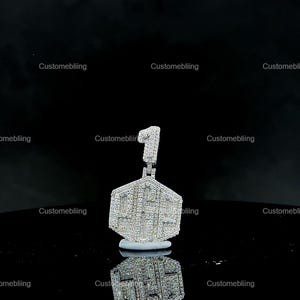 Pingente de hip hop de moissanite VVS personalizado, pingente de hip hop de moissanite personalizado, pingente de moissanite com nome personalizado unissex, joias de hip hop