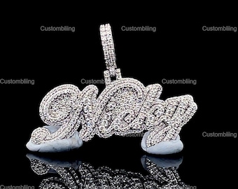 VVS Moissanite Custom Letter Pendant, Hip Hop Bling Jewelry