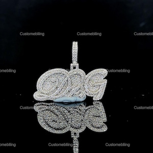 Pingente de hip hop de moissanite VVS personalizado, pingente de hip hop de moissanite personalizado, pingente de moissanite com nome personalizado unissex, joias de hip hop