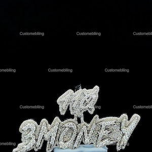 Pingente de moissanite personalizado, pingente de letra personalizado de moissanite VVS, pingente de moissanite VVS, pingente de moissanite hip hop prateado, joias masculinas