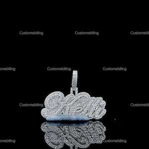 Pingente de hip hop de moissanite VVS personalizado, pingente de hip hop de moissanite personalizado, pingente de moissanite com nome personalizado unissex, joias de hip hop