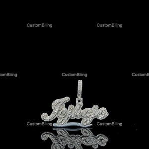 Pingente personalizado de moissanite VVS, pingente de moissanite VVS com nome de letra personalizado, pingente de moissanite prata hip hop VVS, pingente de moissanite em cor D