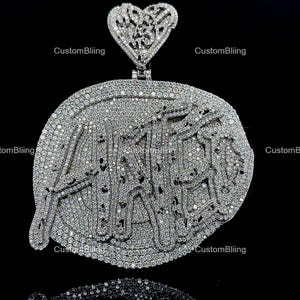 Custom Letter Hip Hop Pendant, Initial Letter Pendant, Men&#39;s Hip Hop Letter Moissanite Pendant, Ice Out Hip Hop Jewelry, 925 Sterling Silver