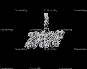 Custom Letter VVS Moissanite Pendant, Sterling Silver Hip Hop Jewelry