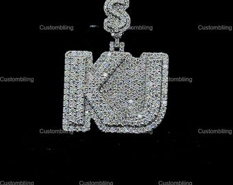 Custom Letter VVS Moissanite Pendant, 925 Sterling Silver Hip Hop Pendant