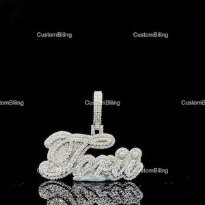 Pingente de hip hop de moissanite VVS personalizado, pingente de hip hop de moissanite personalizado, pingente de moissanite com nome personalizado unissex, joias de hip hop