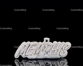 Custom VVS Moissanite Letter Pendant, 925 Sterling Silver Hip Hop Jewelry