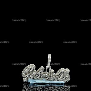 Pingente de Hip Hop com Letra Personalizada Iced Out, Pingente de Moissanite VVS com Fiança Personalizada, Placa de Identificação Personalizada, Joia de Hip Hop Brilhante, Pingente de Luxo