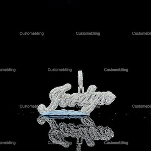 Pingente de moissanite personalizado letra vvs, pingente de moissanite prata hip hop vvs, pingente de moissanite cor d, pingente personalizado de moissanite vvs