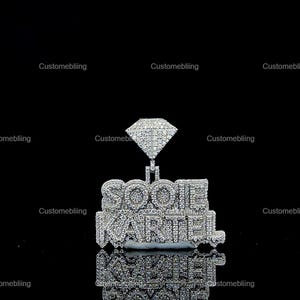 VVS Moissanite Custom Pendant for her, Custom Moissanite Pendant for Girlfriend, 925 Sterling Silver Hip Hop VVS Moissanite Letter Pendant