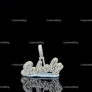 Pingente de hip hop de moissanite VVS personalizado, pingente de hip hop de moissanite personalizado, pingente de moissanite com nome personalizado unissex, joias de hip hop