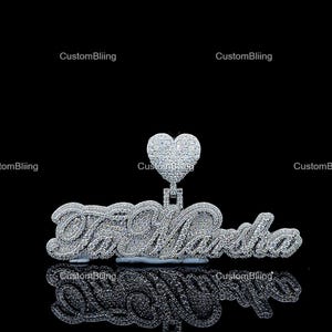 Pingente de moissanita VVS com fecho de coração personalizado, pingente de moissanita com letra personalizada, pingente de moissanita VVS com fecho de coração personalizado