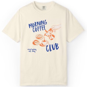 Camiseta retrô do Coffee Club, camiseta com estampa gastronômica. imagem 1